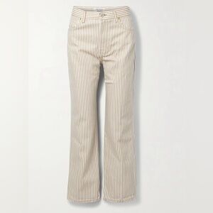 Reformation Cowboy Striped High-Rise Straight-Leg Organic Jeans NWT